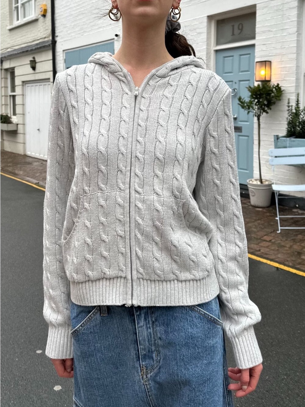 Brandy knit zip up